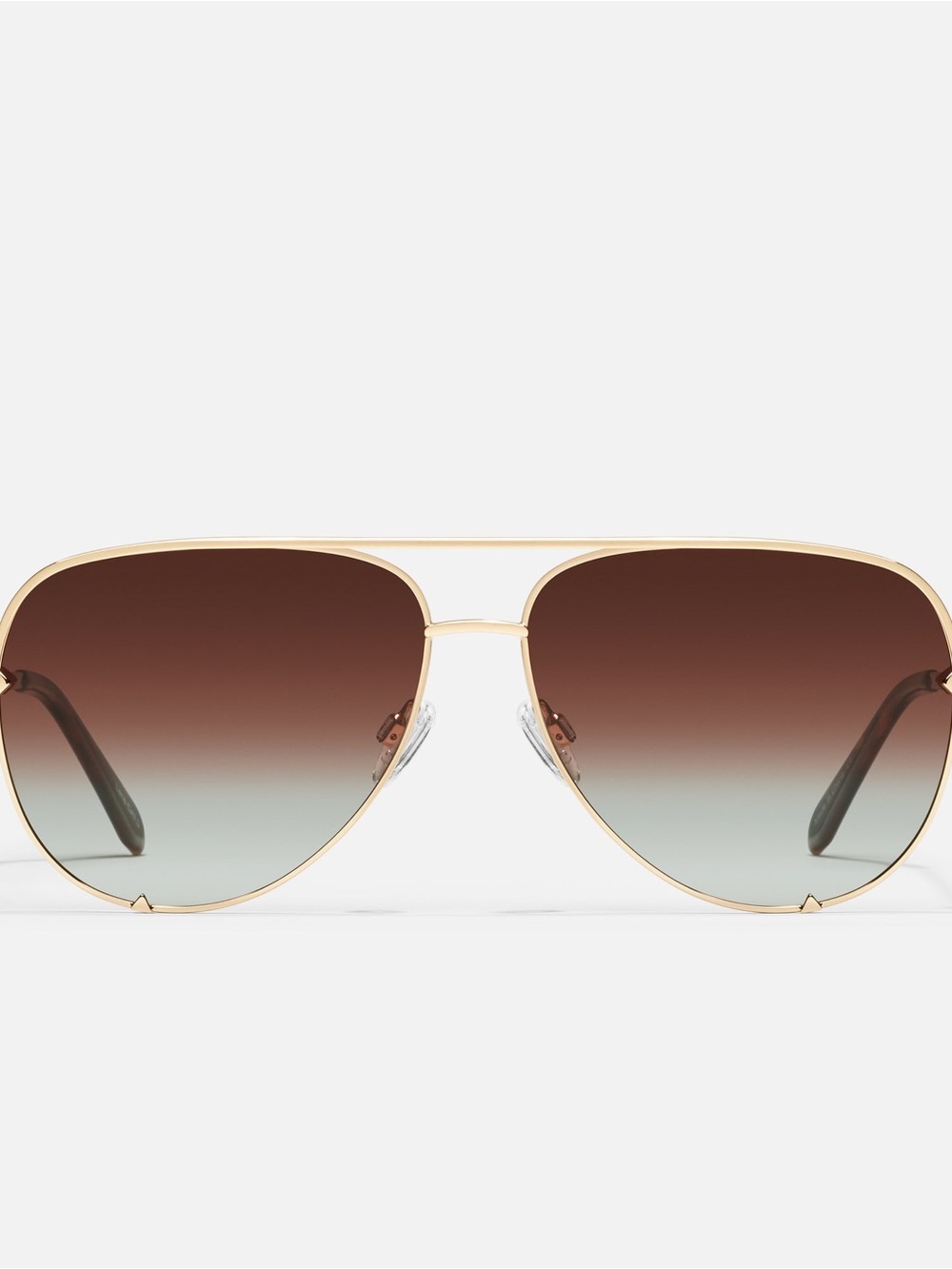QUAY HIGH KEY women’s oversized aviator gold Metal Sunglasses